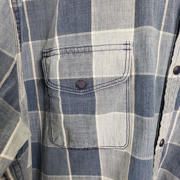 Men's Lucky Brand Blue Checkered Plaid California Fit Button up Shirt sz 2xl - Picture 12 of 12